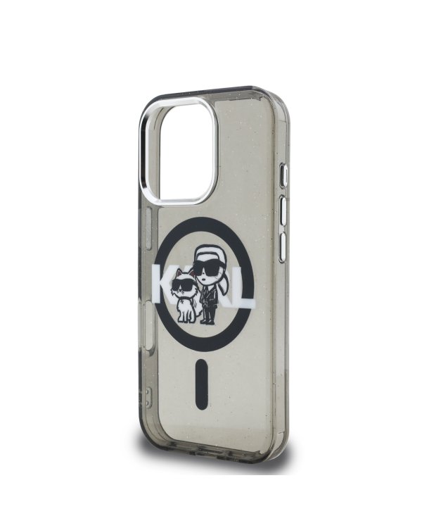 Karl Lagerfeld IML Glitter Karl and Choupette Sketch MagSafe Case Чехол для Apple iPhone 16 Pro Max