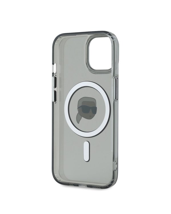 Karl Lagerfeld IML Karl Head Metal Frame MagSafe Защитный чехол для iPhone 15 / чёрный