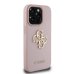 Guess PU Grained 4G Metal Logo Case Защитный чехол для iPhone 15 Pro / розовый