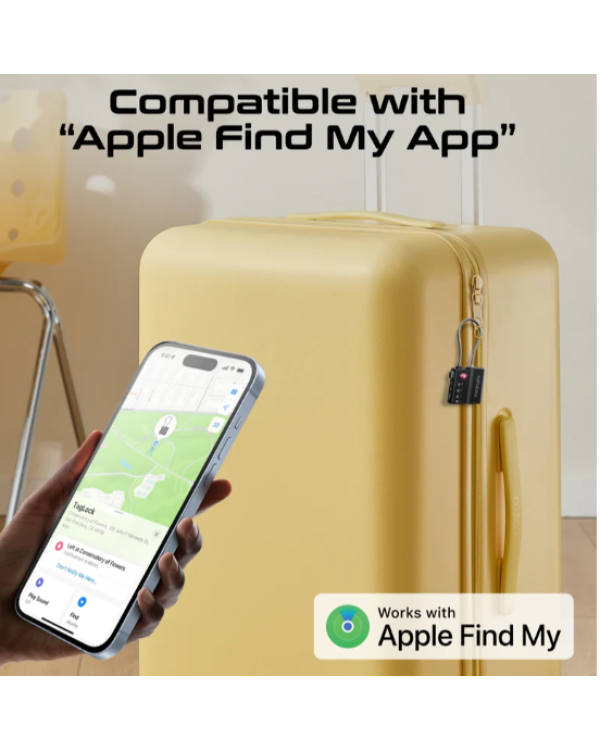 Promate TagLock Багажный замок TSA с Smart отслеживающей биркой и приложением Apple Find My