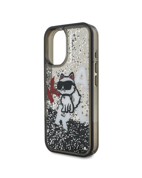 Karl Lagerfeld Liquid Glitter Scattered Choupette Case Чехол для Apple iPhone 16