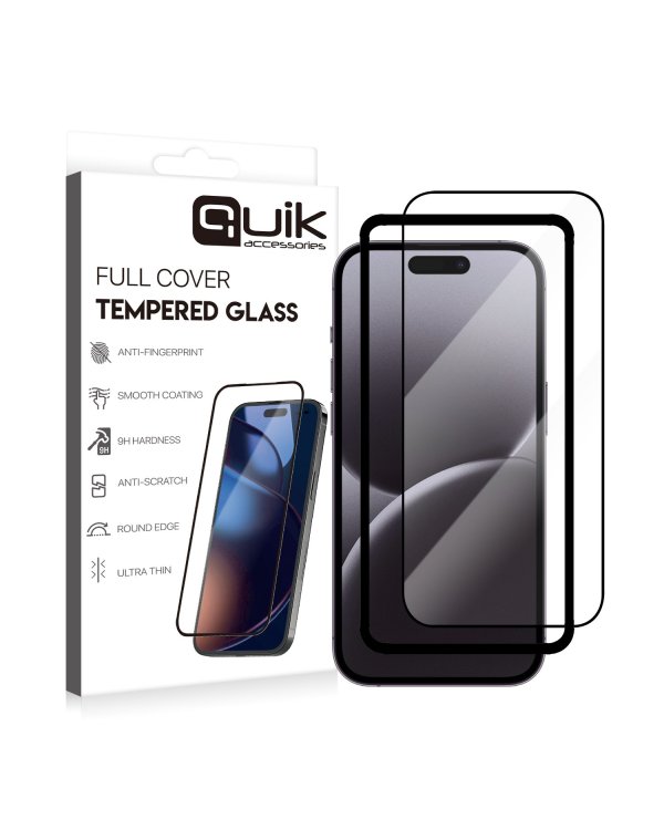 Quik Accessories Full Cover Tempered Glass Защитное Стекло для Apple iPhone 16 Pro Max
