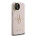 Guess PU Grained 4G Logo Stand Camera Frame Case Защитный чехол для iPhone 13 / розовый