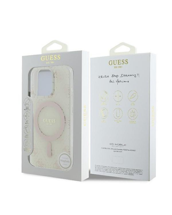 Guess IML 4G Background MagSafe Защитный Чехол для Apple iPhone 16 Pro Max