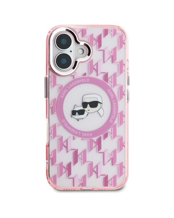 Karl Lagerfeld Hard IML Monogram Karl&Choupette Head MagSafe Case Чехол для Apple iPhone 16