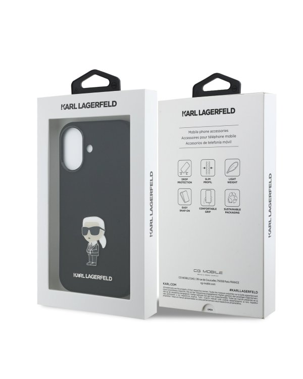Дополнительное изображение книги «Karl Lagerfeld Liquid Silicone Metal Ikonik Case Защитный чехол для iPhone 17 / чёрный»