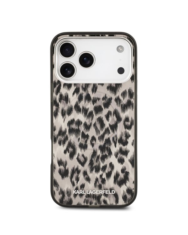Karl Lagerfeld IML Leopard MagSafe Защитный чехол для iPhone 17 Pro Max / коричневый