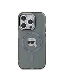 Karl Lagerfeld IML Karl Head Metal Frame MagSafe Case Защитный чехол для iPhone 15 Pro Max / чёрный