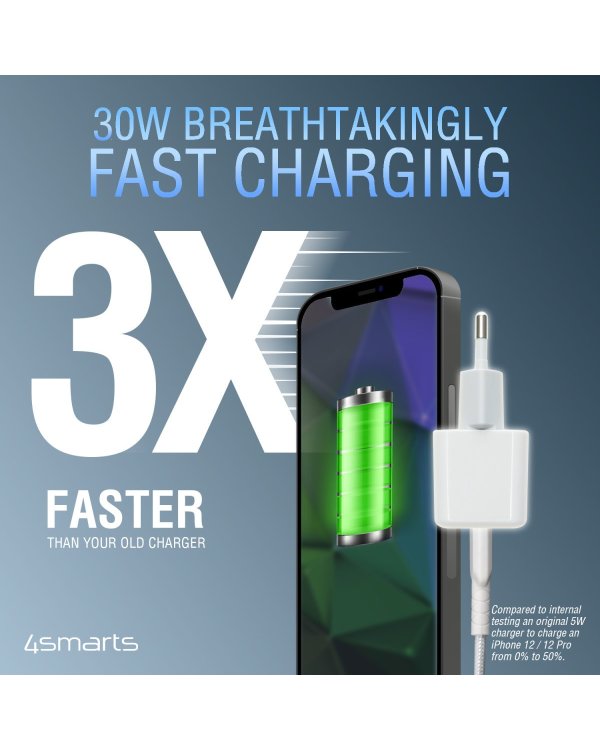 4smarts VoltPlug Mini PD 30W с GaN USB-C на Lightning / MFI / 1.5m