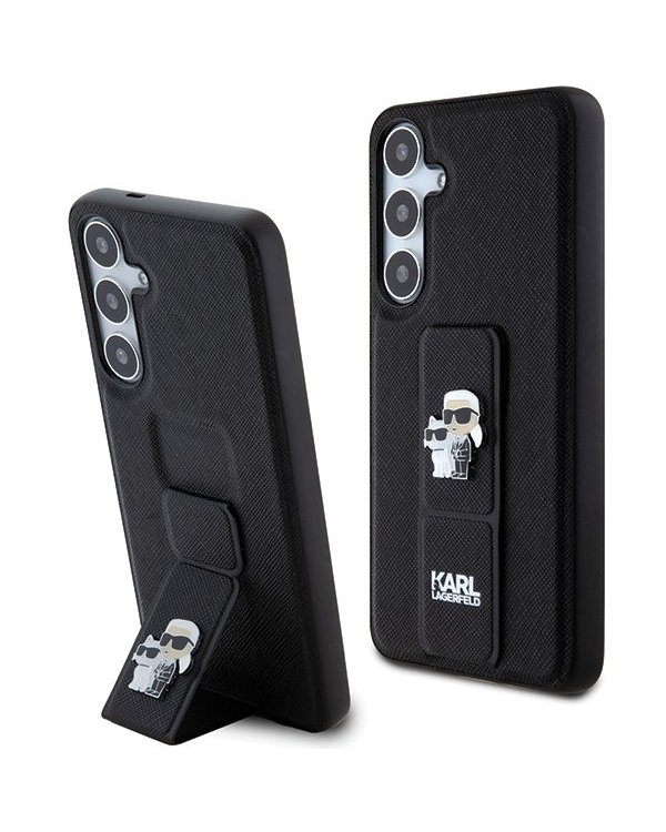 Karl Lagerfeld Gripstand Saffiano Karl&Choupette Pins for Samsung Galaxy S24 Ultra (KLHCS24LGSAKCPK)
