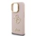 Guess PU Grained 4G Logo Stand Camera Frame Case Защитный чехол для iPhone 15 Pro Max / розовый