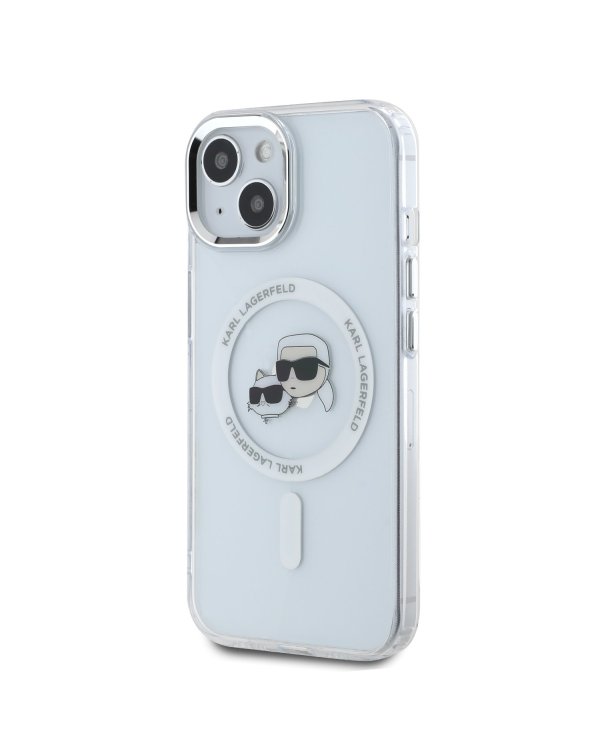 Karl Lagerfeld IML K&CH Heads Metal Frame MagSafe Case Защитный чехол для iPhone 15 / прозрачный
