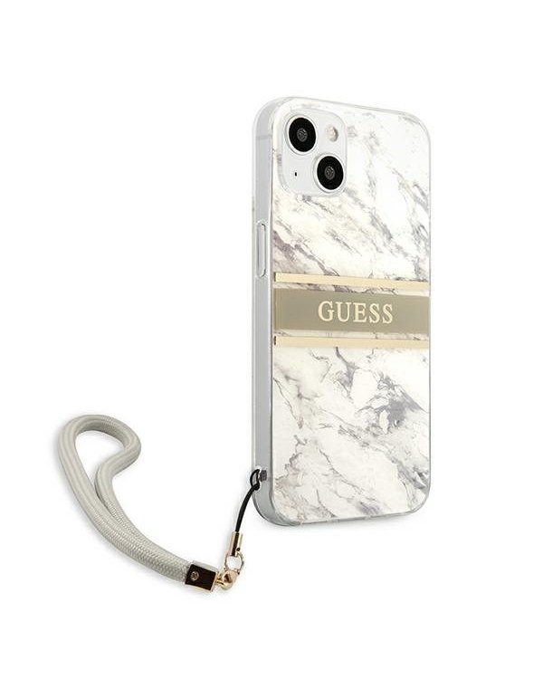 Guess GUHCP13SKMABGR Marble Strap Back Case Чехол для Apple iPhone 13 Mini