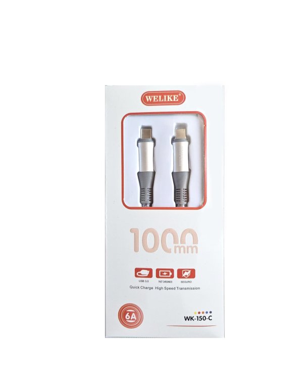 WELIKE WK-150-C Кабель для зарядки USB-C 120W PD / 1m / серебрянный