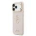 Guess PU Grained 4G Logo Stand Camera Frame Case Защитный чехол для iPhone 17 Pro Max / розовый