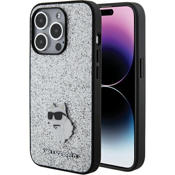 Karl Lagerfeld Fixed Glitter Choupette Logo Metal Pin Защитный Чехол для Apple iPhone 15 Pro Max Karl Lagerfeld Fixed Glitter Choupette Logo Metal Pin Защитный Чехол для Apple iPhone 15 Pro Max