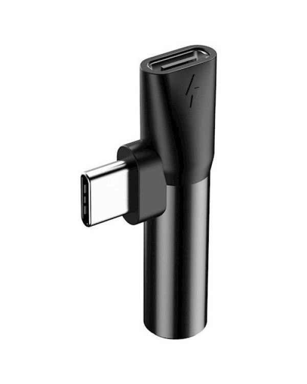 Baseus L41 90° USB-C/USB-C & 3.5mm Jack Adapter (Charge + Music)