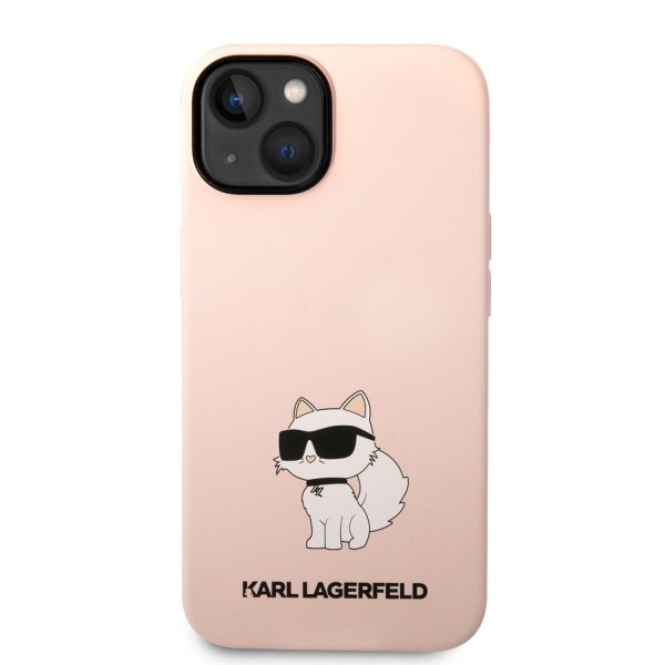 Karl Lagerfeld Liquid Silicone Choupette NFT Защитный чехол для iPhone 14 Plus / розовый