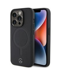 Mercedes Smooth Leather MagSafe Back Case Защитный Чехол для Apple iPhone 15 Pro