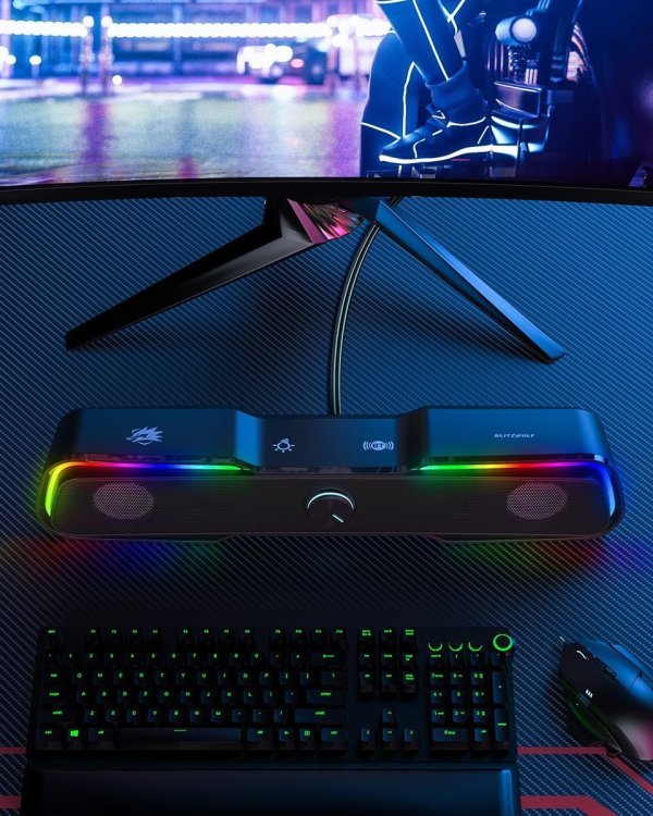 Blitzwolf BW-GS1 Cистемный динамик 2.0 / 10 Вт с Aудиосистемой 3,5 мм / USB Power / RGB