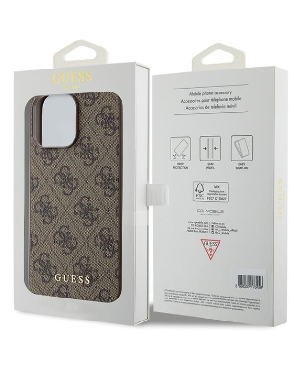Guess PU 4G Metal Logo Case Защитный Чехол для Apple iPhone 15 Pro Max