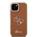 Guess PU Grained 4G Logo Stand Camera Frame Case Защитный чехол для iPhone 14 / коричневый
