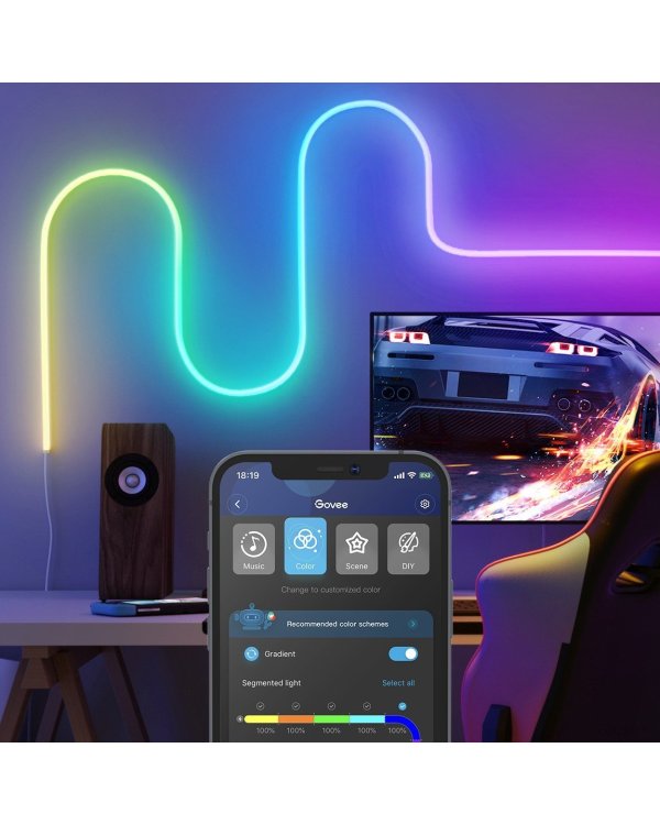 Govee H61A2 Neon Rope RGBIC LED Smart Strip IP67 / Bluetooth / Wi-Fi / 3m