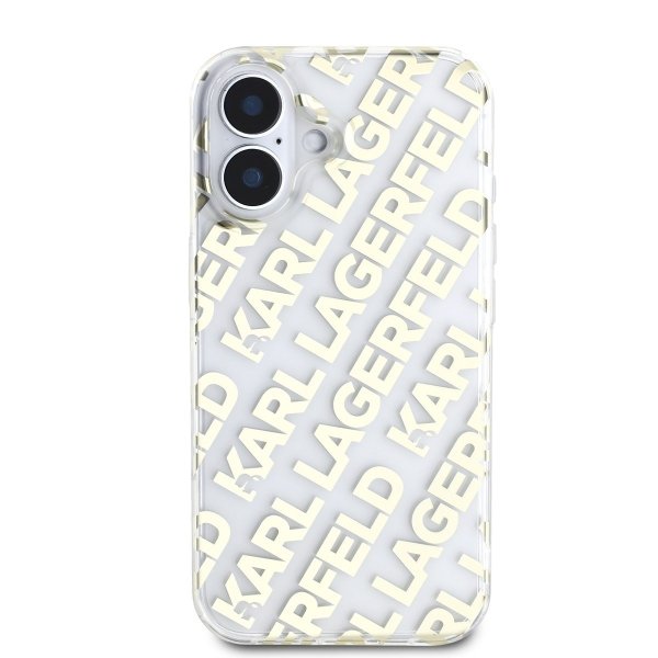 Karl Lagerfeld IML Electroplated Repeated Logo Case Защитный чехол для iPhone 16 / золотой