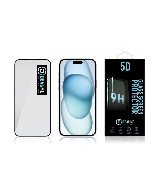 Дополнительное изображение книги «OBAL:ME 5D Glass Screen Protector Защитное стекло для Apple iPhone 15 Plus/16 Plus / чёрный»