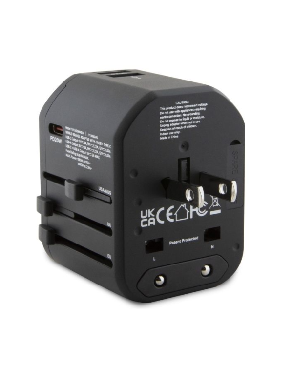 Tumi TUTA20WMSLK Адаптер для путешествий 20W USB-C 2x USB-A