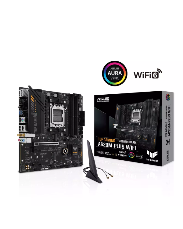 Asus TUF Gaming A620M-PLUS WIFI Материнская плата AMD A620 / Socket AM5 / Micro-ATX / Wi-Fi