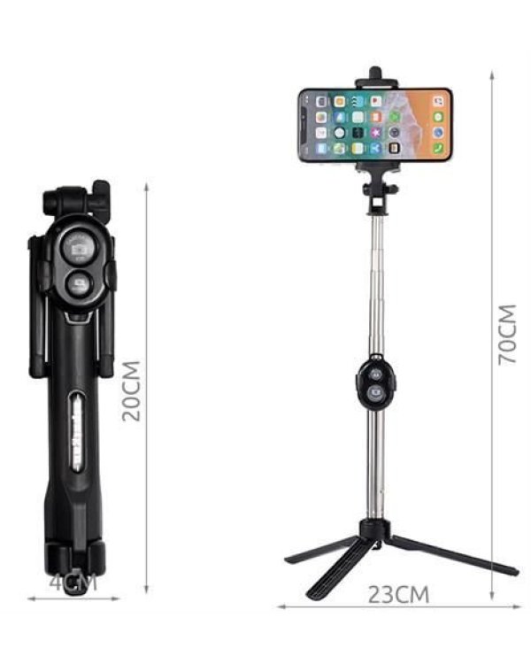 Дополнительное изображение книги «Mocco AF15 Premium Bluetooth Selfie Stick 70 cm штатив с переносной кнопкой»