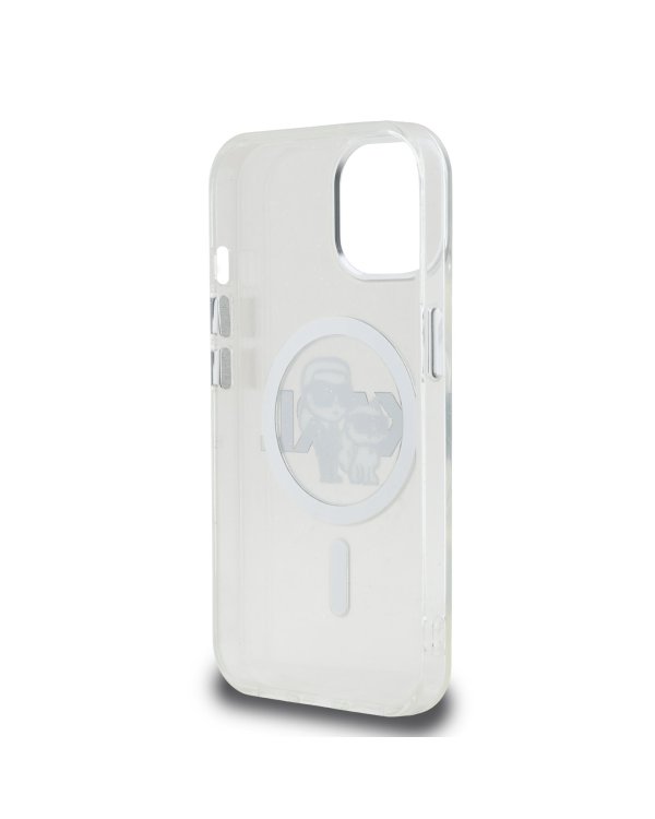 Karl Lagerfeld IML Glitter Karl and Choupette Sketch MagSafe Case Защитный чехол для iPhone 15 / прозрачный