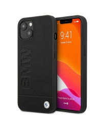 BMW BMHCP13MSLLBK Back Case Кожанный Чехол для телефона Apple iPhone 13 Черный