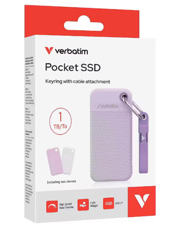 Verbatim 32322V Pocket Purple USB-C Внешний SSD 1TB