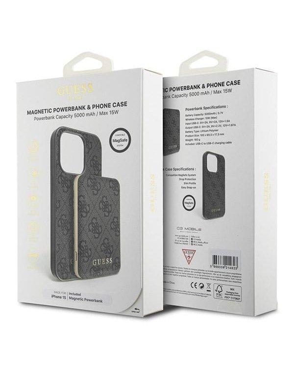 Guess GUBPM5P15S4GEMGK Чехол + Повер Банк для Apple iPhone 15
