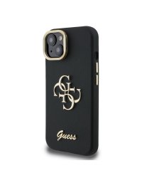 Guess PU Grained 4G Logo Stand Camera Frame Case Защитный чехол для iPhone 13 / чёрный