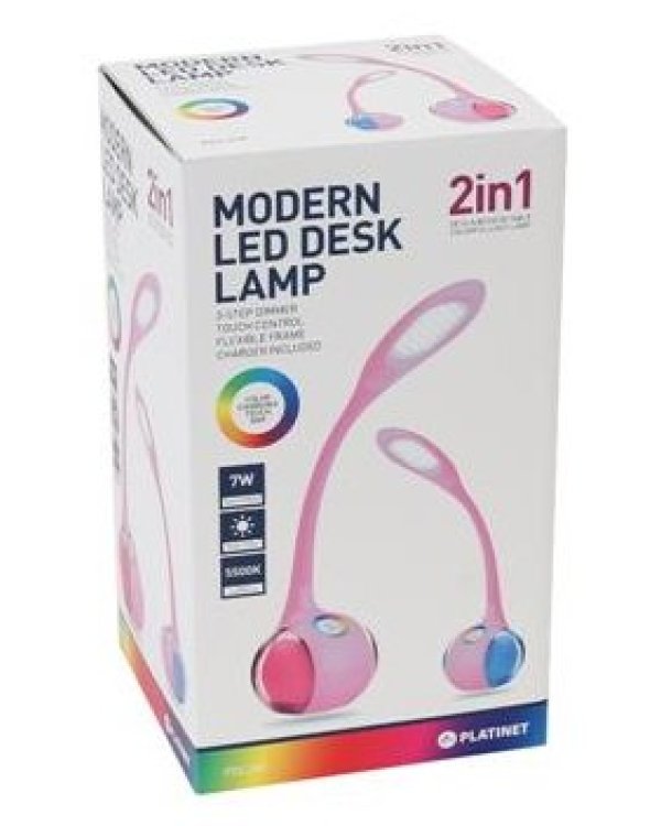 Platinet Modern PDL20P Сгибаемая 7W LED Настольная Лампа + функцией ночной лампы