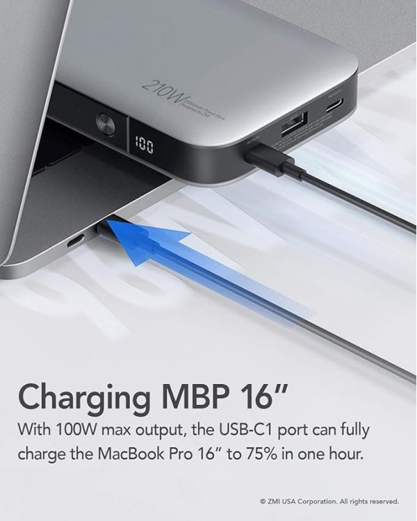 Xiaomi ZMI Powerpack 210W Портативное зарядное устройство 25 000mah