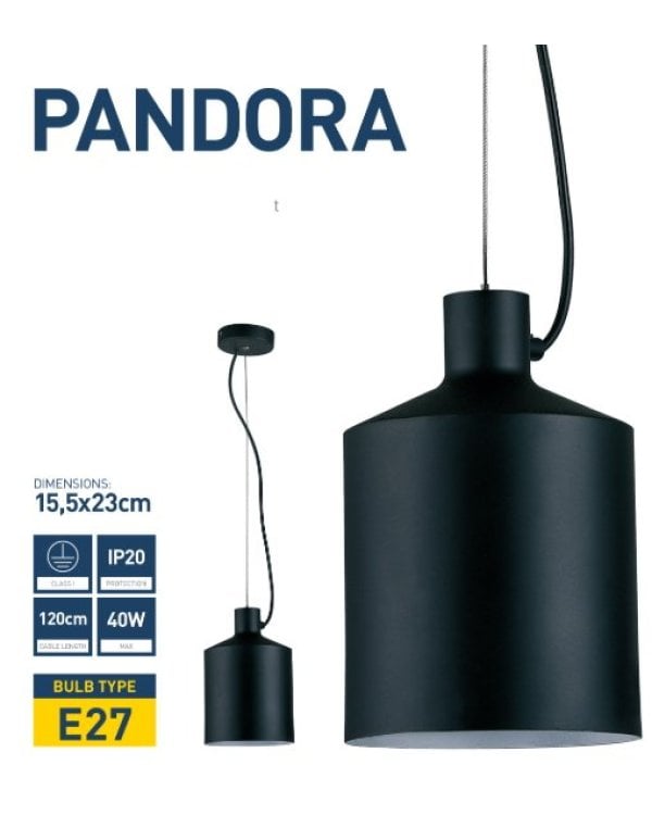 Дополнительное изображение книги «Platinet PPL01B Pendant Лампа Pandora черный»
