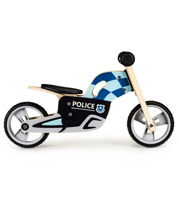 EcoToys Police Велосипед-балансир из дерева Синий