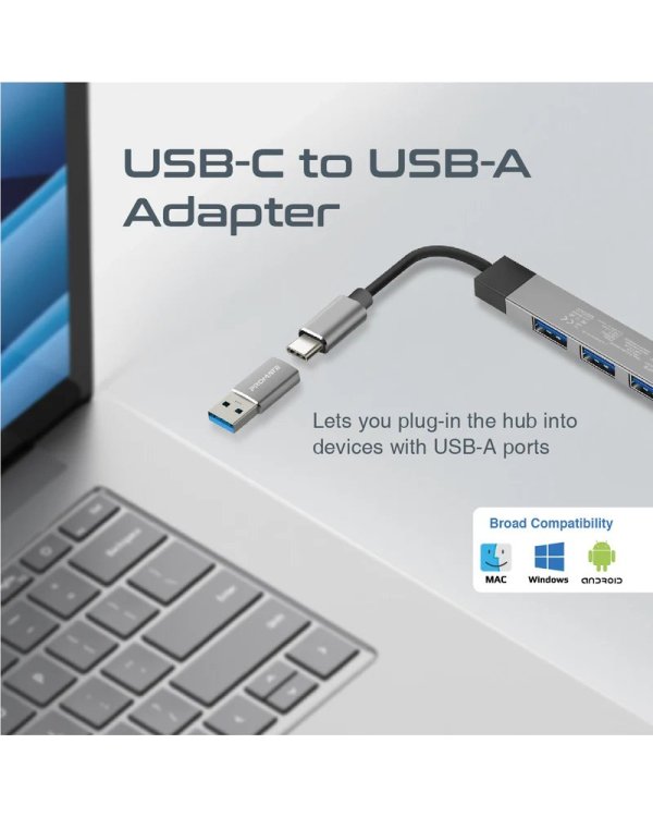 Promate LiteHub-4 USB-C Hub 3xUSB2.0 + USB3.0