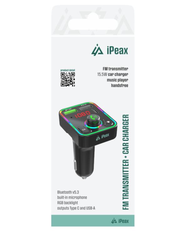 iPeax RGB FM Bluetooth Трансмиттер