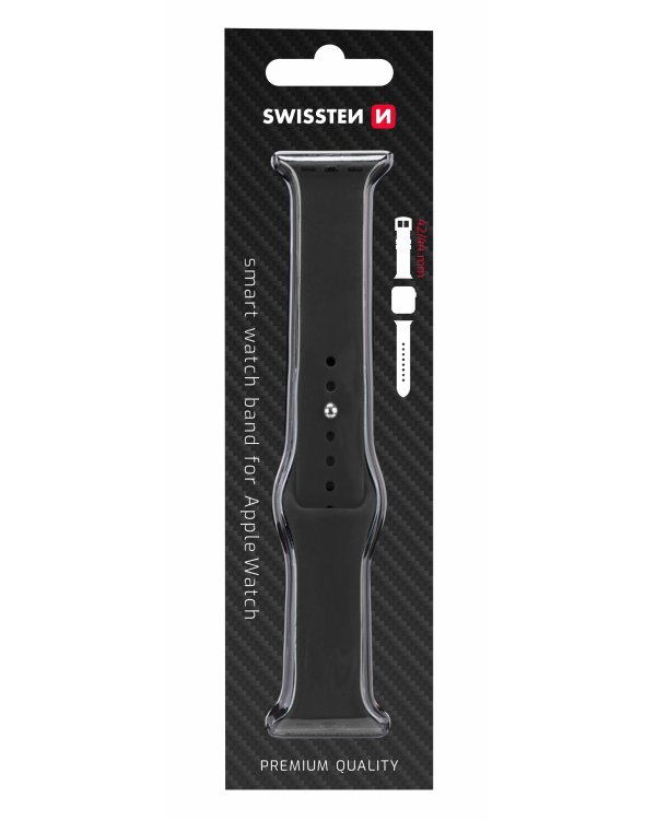 Swissten Cиликоновый Pемешок для Apple Watch 1/2/3/4/5/6 / SE / 42 мм / 44 мм