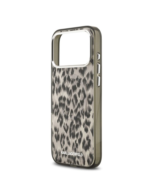 Karl Lagerfeld IML Leopard MagSafe Защитный чехол для iPhone 17 Pro Max / коричневый