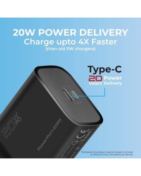 Promate PowerPort-20PD Premium Зарядное устройство Type-C PD 20W