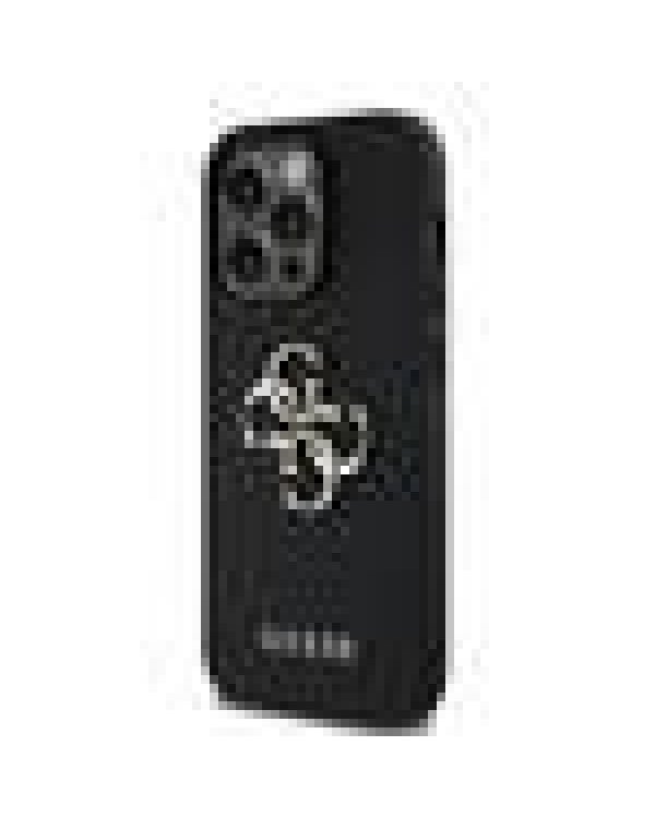 Guess PU Grained 4G Metal Logo Case Защитный чехол для iPhone 13 Pro / чёрный