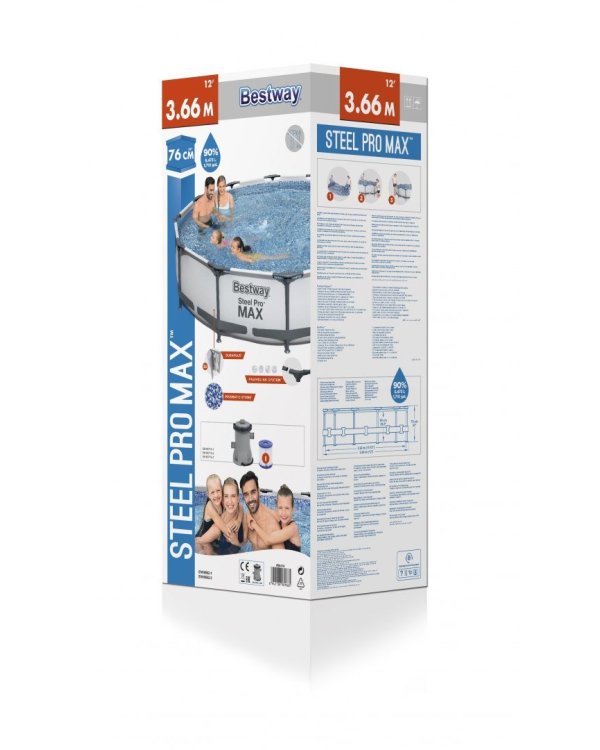Дополнительное изображение книги «Bestway SteelPro Max 56416 Каркасный бассейн 366 x 76cm»