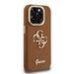 Guess PU Grained 4G Logo Stand Camera Frame Case Защитный чехол для iPhone 15 Pro / коричневый