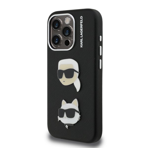 Karl Lagerfeld Grained PU K&CH Heads Case Чехол для Apple iPhone 15 Pro Max
